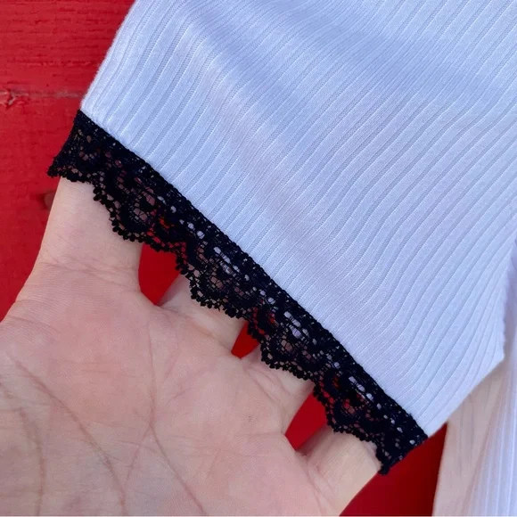 🟩 Dream Girl love bling lace ribbed short sleeve t-shirt - Picture 7 of 8